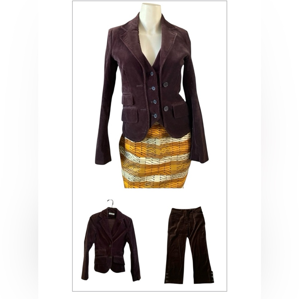 Vintage Beautiful Comma Brown Velvet suit Women’s size FR 34, US 2